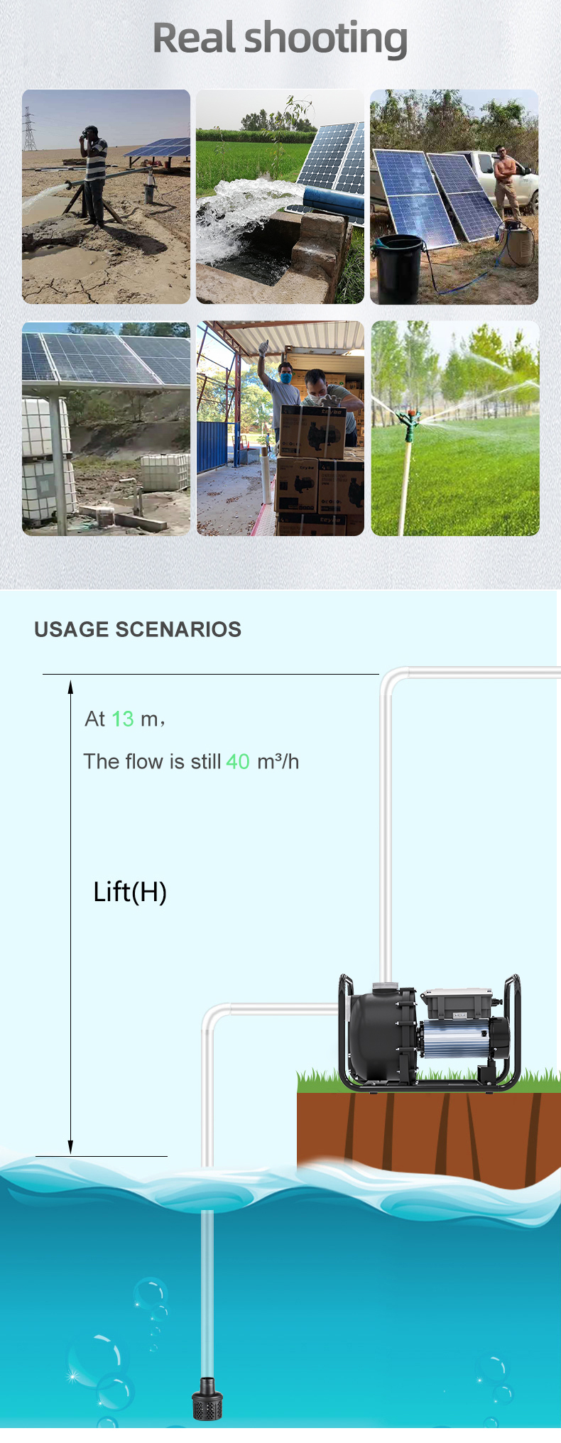 Solar water pump for a pond Faushun Technology